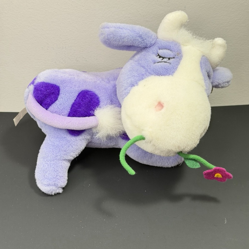 Vintage Purple Cow Diner Restaurant Plush with Flower